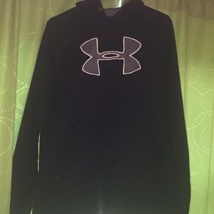 A black and Gray Under Armour hoodie for kids